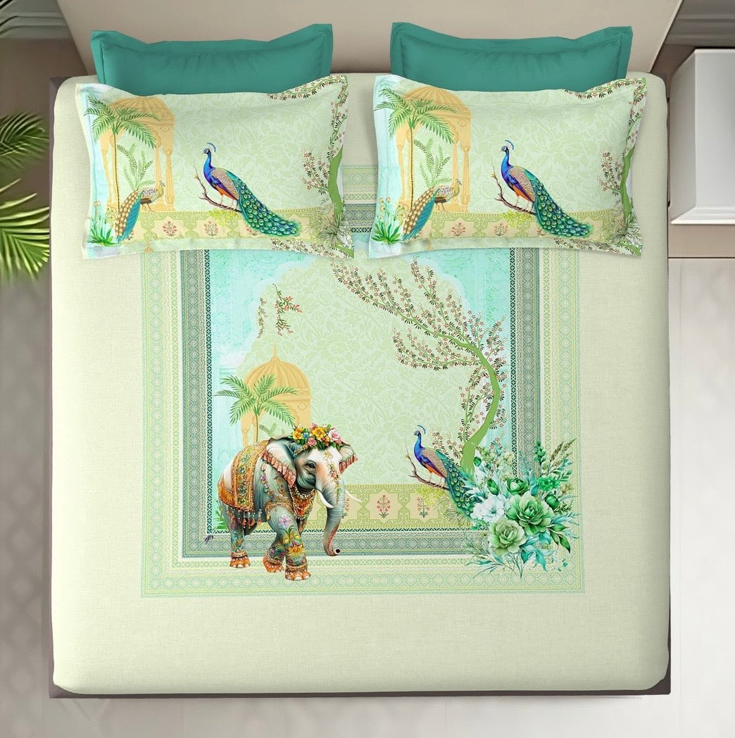 Digital Minimal King size bedsheet with 2 pillow covers - 108 x 108 |Luxury collection