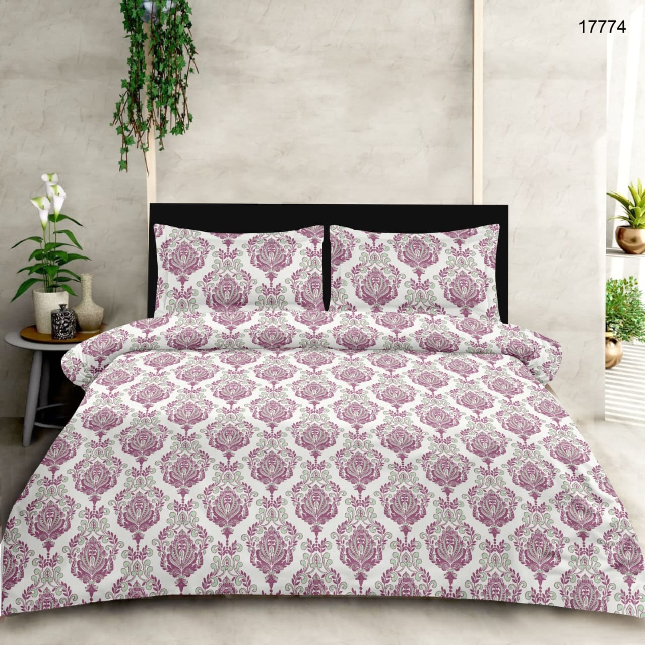 Royal Rosewood king size cotton bedsheet with 2 pillow covers - 108 x 108 | RR Collection