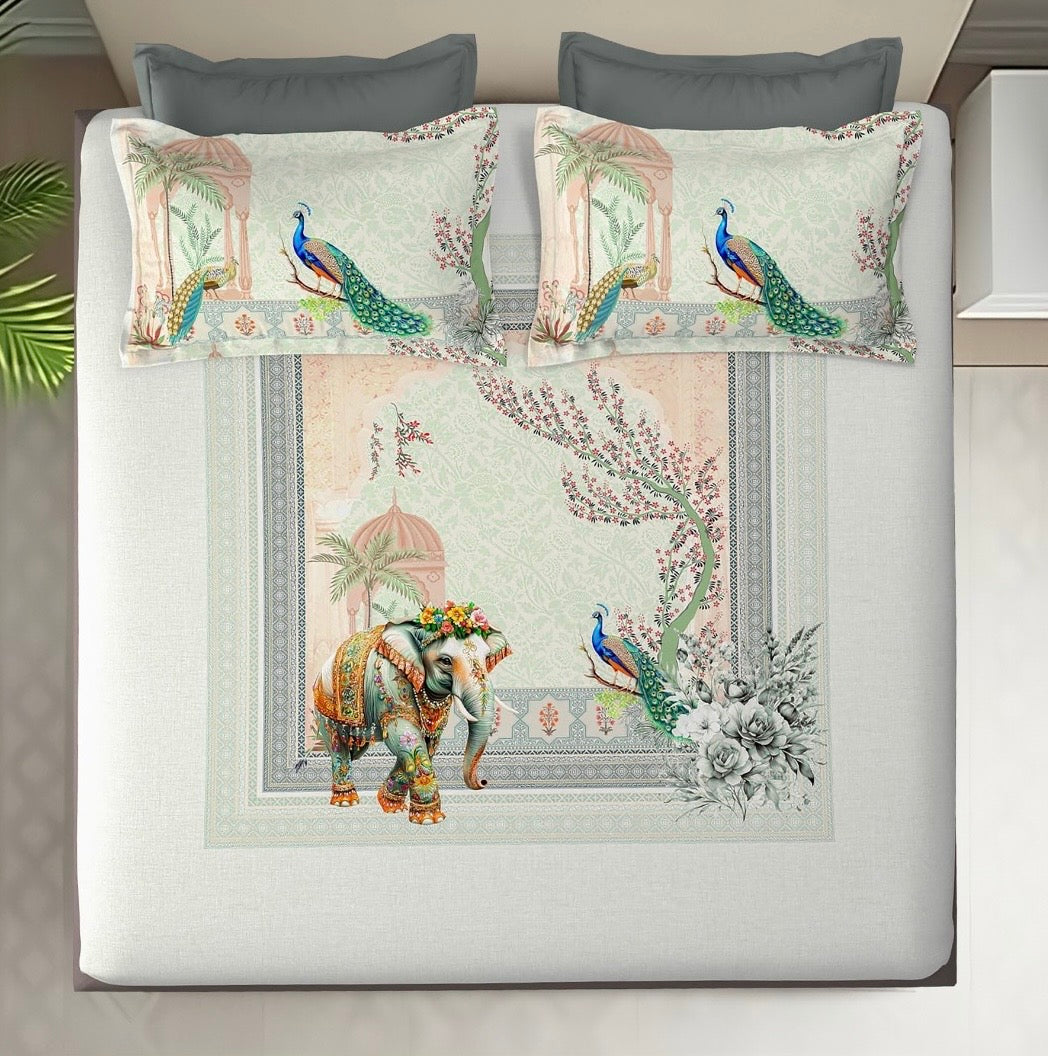 Digital Minimal King size bedsheet with 2 pillow covers - 108 x 108 |Luxury collection