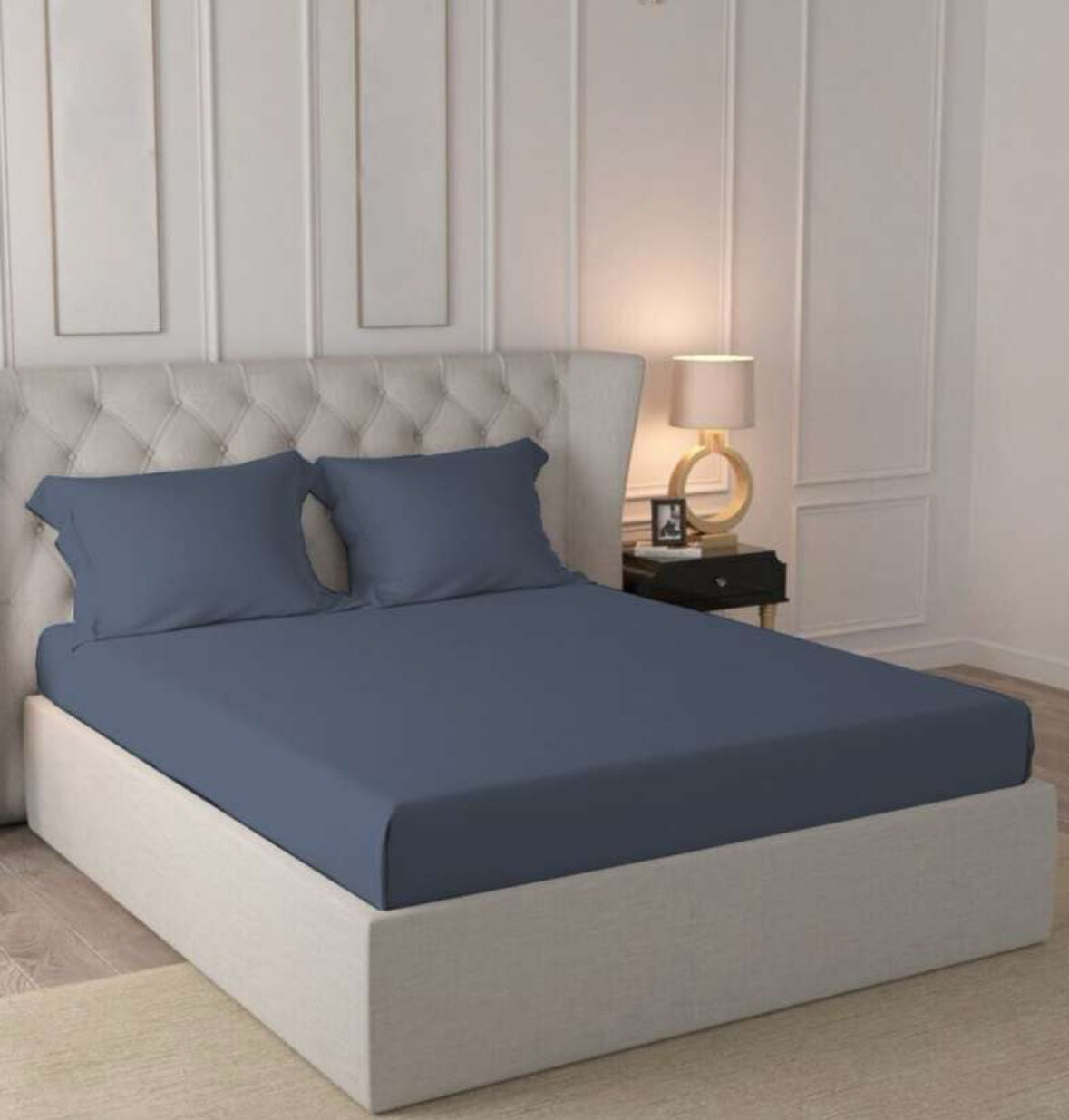 Premium 400 TC King size cotton bedsheet with 2 pillow covers - 108 x 108 | SOLID. collection