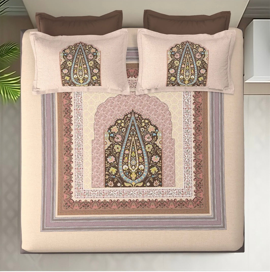Digital Minimal King size bedsheet with 2 pillow covers - 108 x 108 |Luxury collection