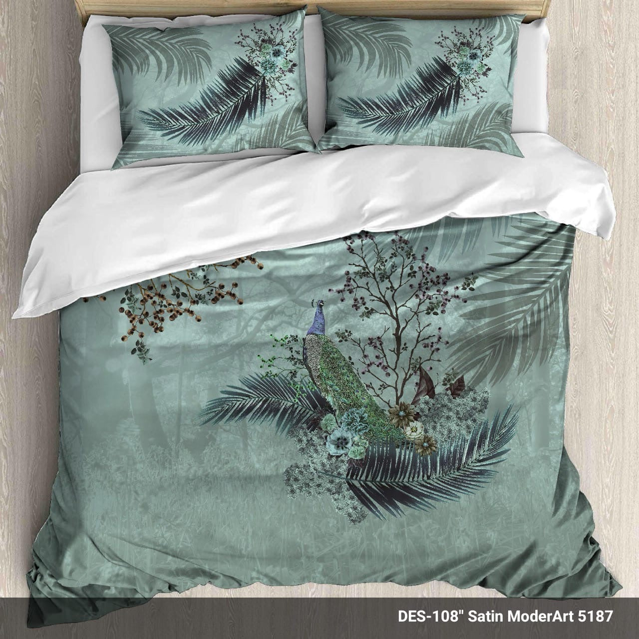 Digital Peacock King size bedsheet with 2 pillow covers - 108 x 108 |Luxury. collection