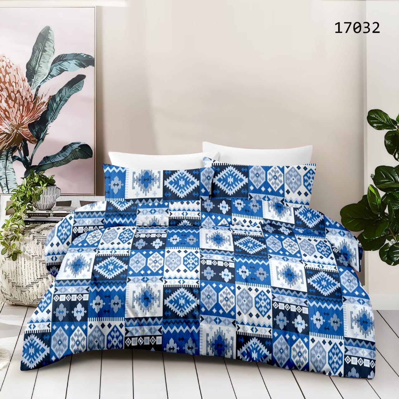 King size cotton bedsheet with 2 pillow covers - 108 x 108 | SUP. collection