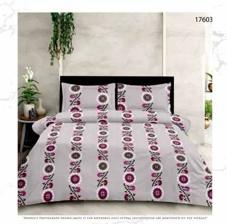 Queen Double bed 100% cotton bedsheet with 2 pillow covers - 90 x 100 | SG. collection
