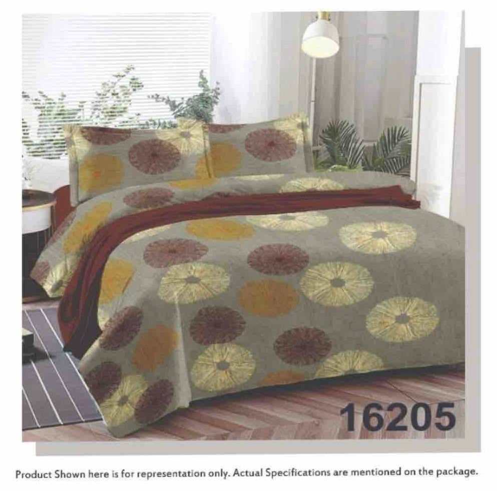 Queen Double bed 100% cotton bedsheet with 2 pillow covers - 90 x 108 | Style. collection
