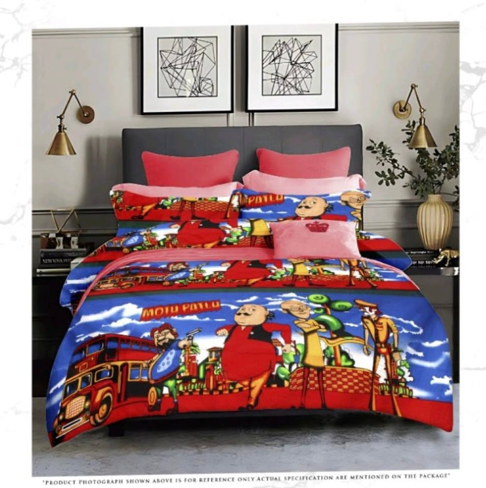 Kids Double bed 100% cotton bedsheet with 2 pillow covers - 90 x 100 | SG. collection
