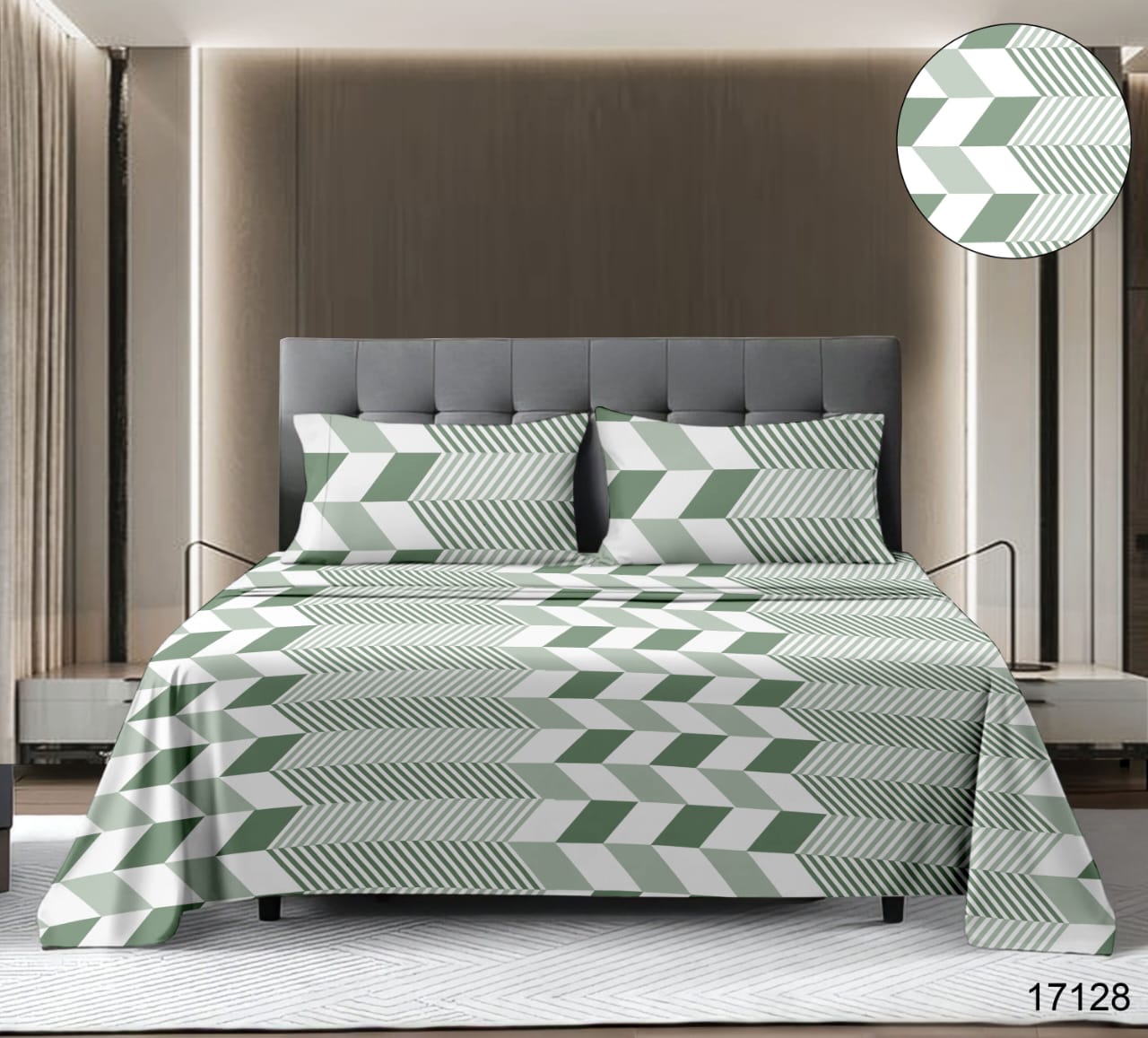 King size cotton bedsheet with 2 pillow covers - 108 x 108 | SD. collection