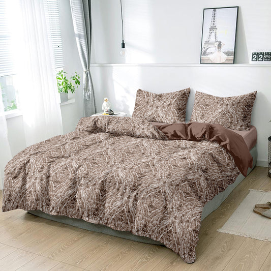 Brown whisper King size cotton bedsheet with 2 pillow covers - 108 x 108 | RR Collection