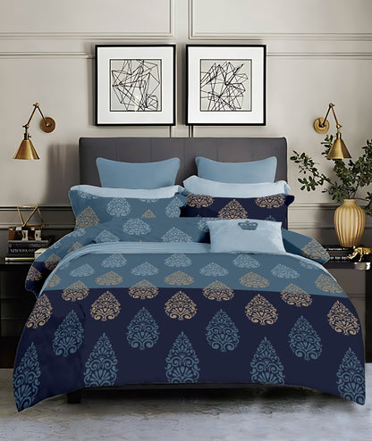 King size cotton bedsheet with 2 pillow covers - 108 x 108 | SD. collection