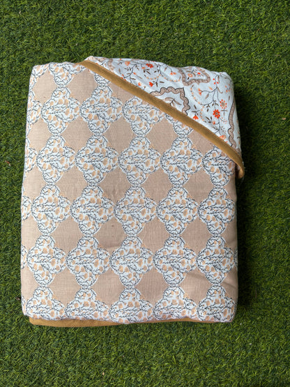 Reversible Cambric Cotton AC Dohar - Single Bed