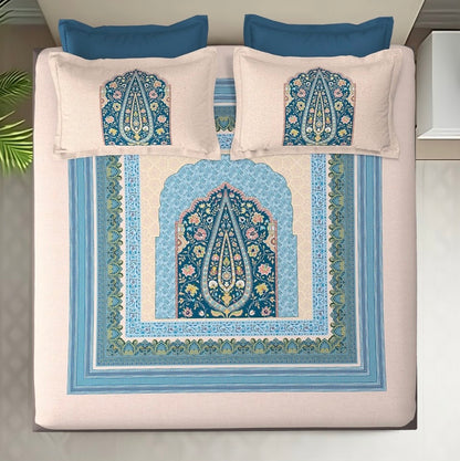 Digital Minimal King size bedsheet with 2 pillow covers - 108 x 108 |Luxury collection