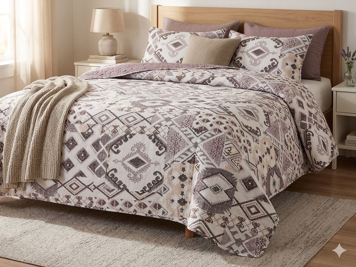 Double bed 100% cotton bedsheet with 2 pillow covers - 90 x 100 | SG. collection