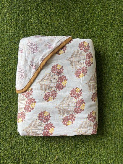 Reversible Cambric Cotton AC Dohar - Single Bed