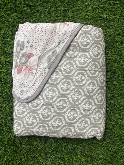 Reversible Cambric Cotton AC Dohar - Single Bed