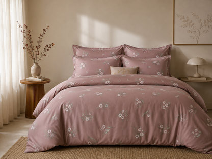 Floral King size cotton bedsheet with 2 pillow covers - 108 x 108 RR