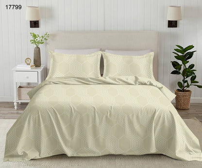 400 TC King size cotton bedsheet with 2 pillow covers - 108 x 108 | Luxury solid collection