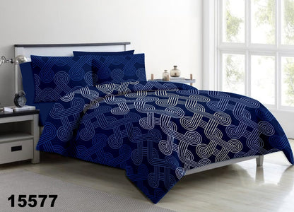 Midnight maze King size cotton bedsheet with 2 pillow covers - 108 x 108 SIT