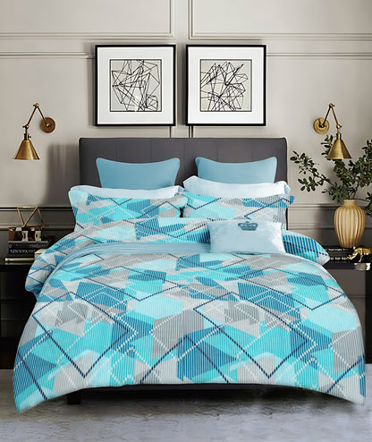 Blue Heaven King size cotton bedsheet with 2 pillow covers - 108 x 108 | RR Collection