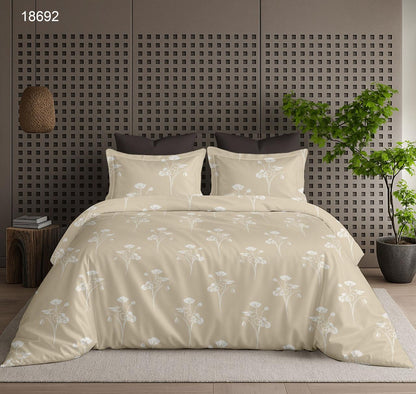 Floral Reverie 400 TC King size cotton bedsheet with 2 pillow covers - 108 x 108 | Luxury solid collection