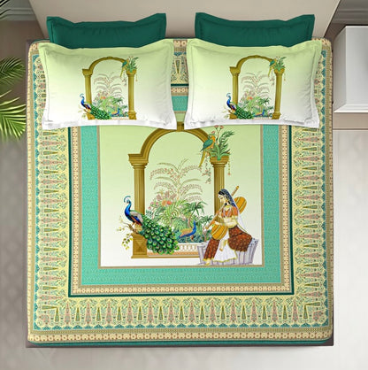 Digital Minimal King size bedsheet with 2 pillow covers - 108 x 108 |Luxury collection