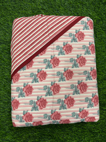 Floral lines | Reversible Cotton AC Dohar - Single Bed