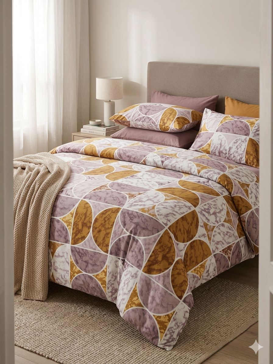 Double bed 100% cotton bedsheet with 2 pillow covers - 90 x 100 | SG. collection