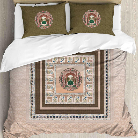 Royal Reverie Digital King size bedsheet with 2 pillow covers - 108 x 108 |Luxury collection