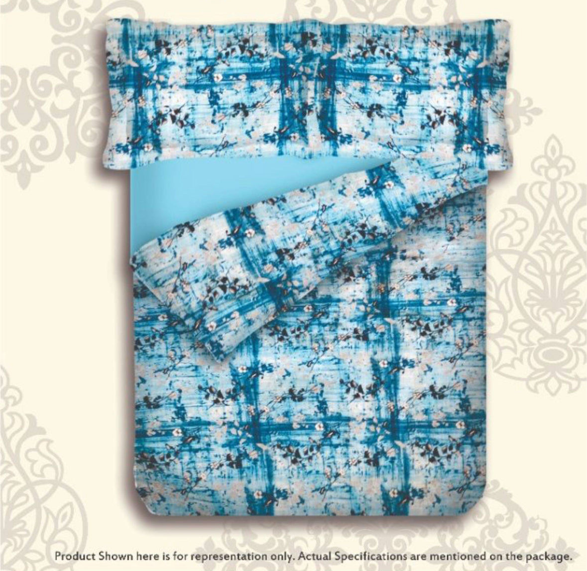 Single Bed 100% cotton bedsheet with 1 pillow cover - 60 x 90| SIG. collection