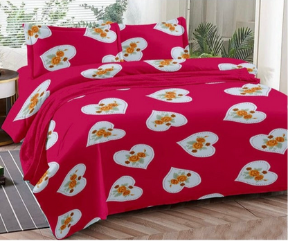 Queen Double bed 100% cotton bedsheet with 2 pillow covers - 90 x 108 | Style. collection