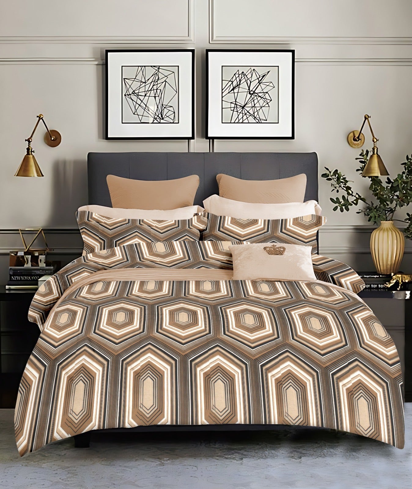 King size cotton bedsheet with 2 pillow covers - 108 x 108 | RR Collection