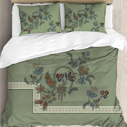 Meadow Muse Digital King size bedsheet with 2 pillow covers - 108 x 108 |Luxury. collection