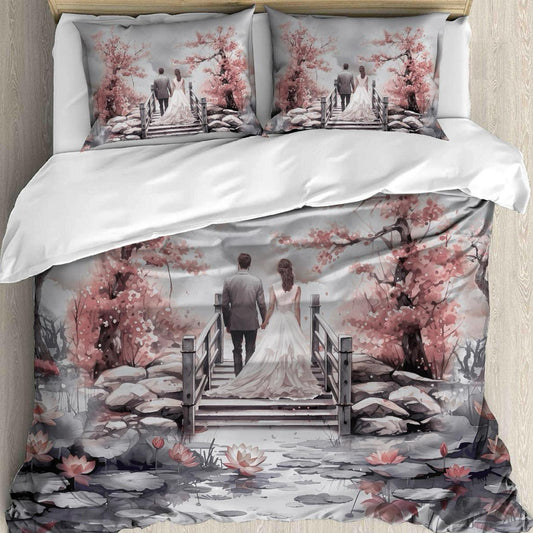 Forever Together Digital King size bedsheet with 2 pillow covers - 108 x 108 | Luxury collection