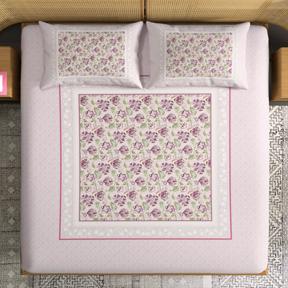 Florani Digital Printed King size bedsheet with 2 pillow covers - 108 x 108 |Luxury collection