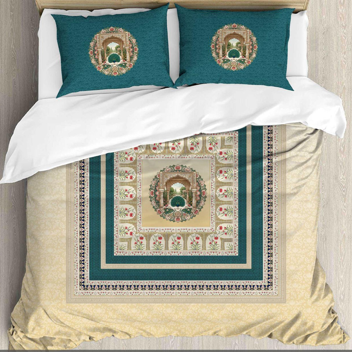 Royal Reverie Digital King size bedsheet with 2 pillow covers - 108 x 108 |Luxury collection