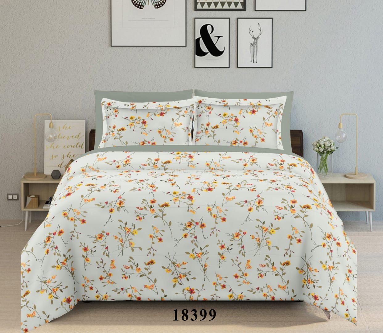 King size cotton bedsheet with 2 pillow covers - 108 x 108 | RR Collection