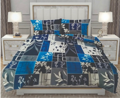 Queen Double bed 100% cotton bedsheet with 2 pillow covers - 90 x 108 | Style. collection