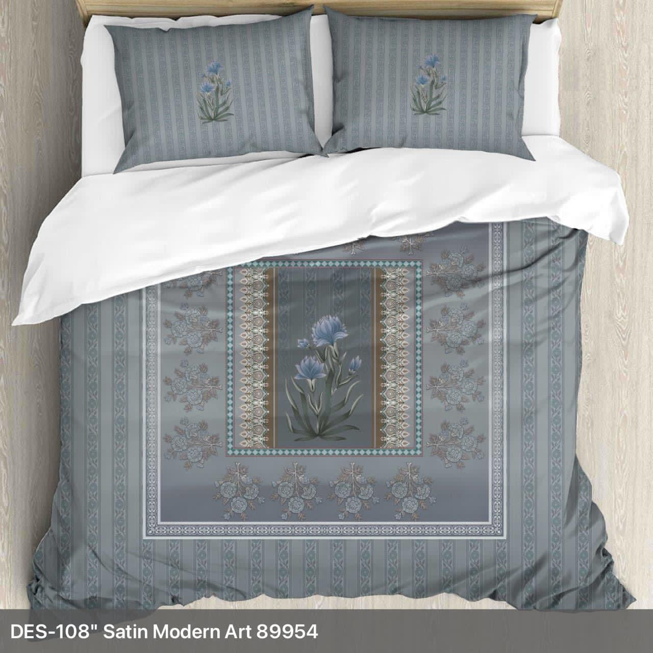 Digital Minimal King size bedsheet with 2 pillow covers - 108 x 108 |Luxury collection