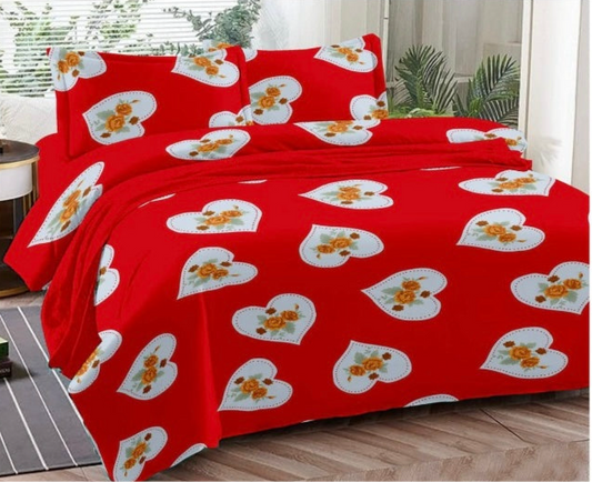 Queen Double bed 100% cotton bedsheet with 2 pillow covers - 90 x 108 | Style. collection