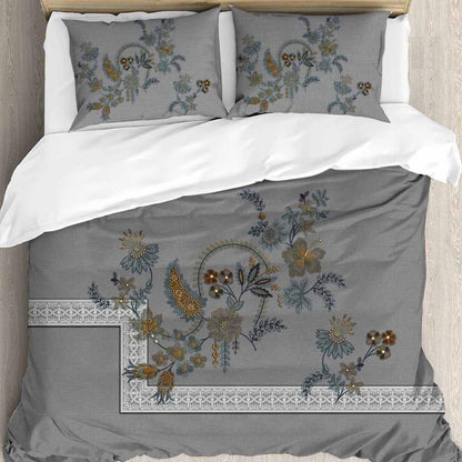 Meadow Muse Digital King size bedsheet with 2 pillow covers - 108 x 108 |Luxury. collection