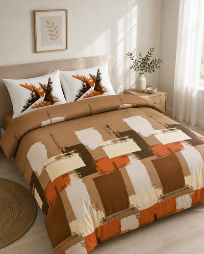 Canvas King size cotton bedsheet with 2 pillow covers - 108 x 108 SIT