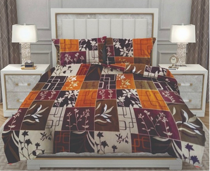 Queen Double bed 100% cotton bedsheet with 2 pillow covers - 90 x 108 | Style. collection