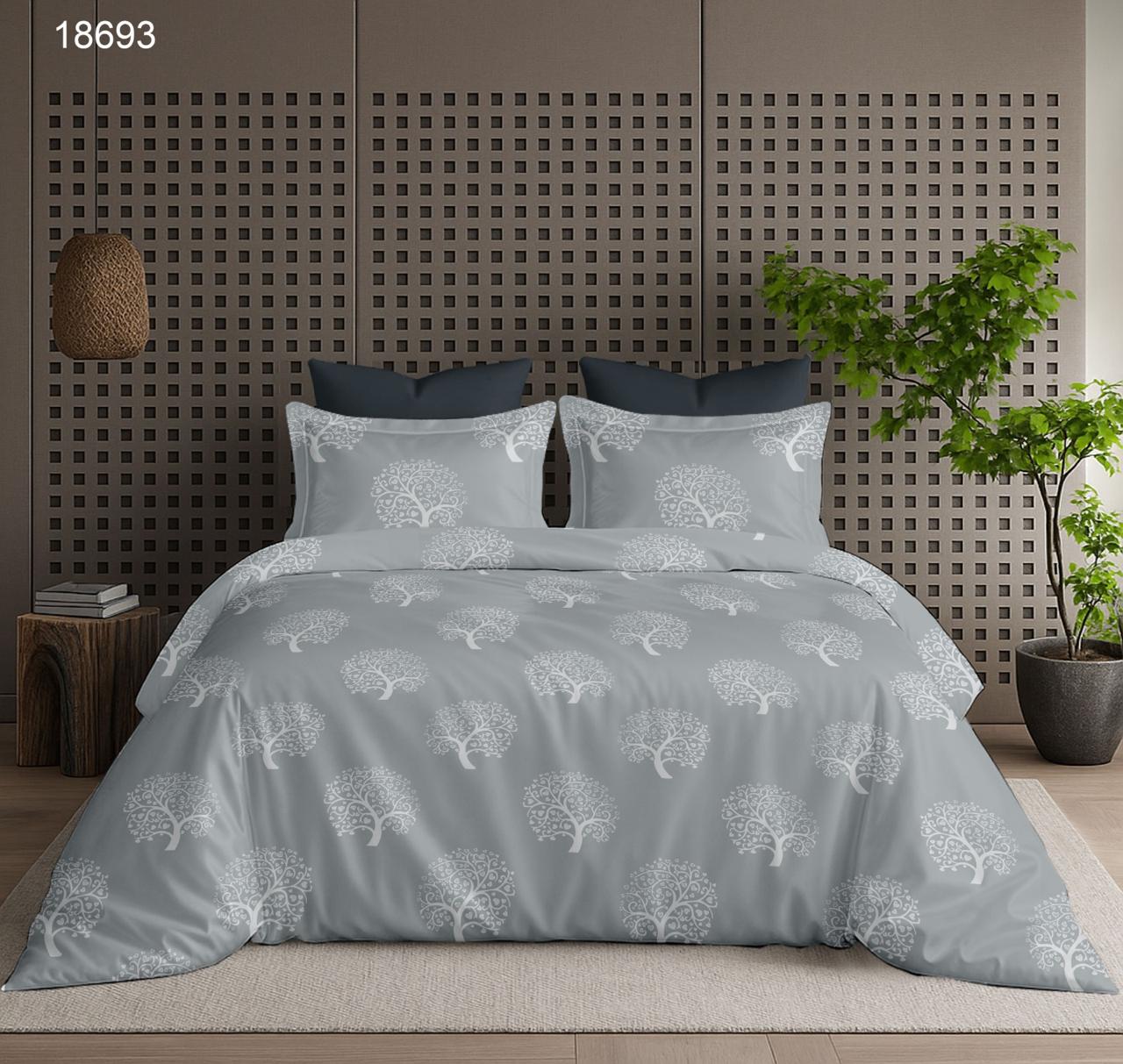Serene Botanica 400 TC King size cotton bedsheet with 2 pillow covers - 108 x 108 | Luxury solid collection