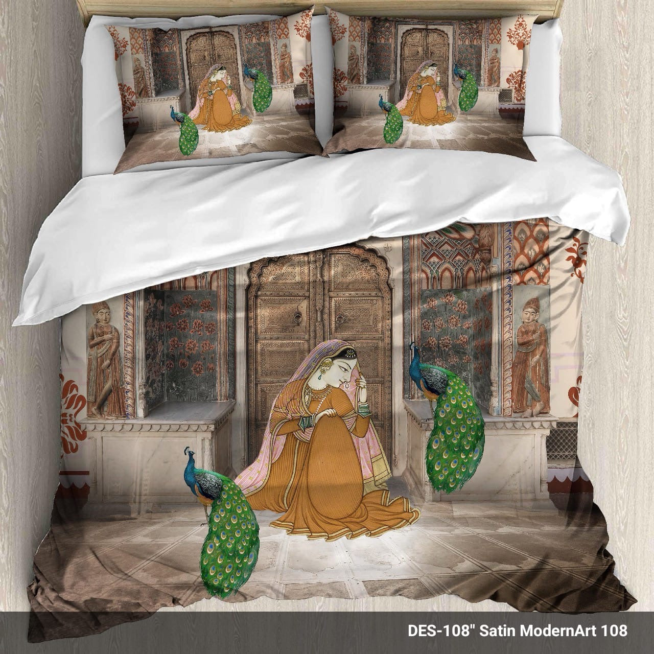 Digital artistic King size bedsheet with 2 pillow covers - 108 x 108 |Luxury. collection