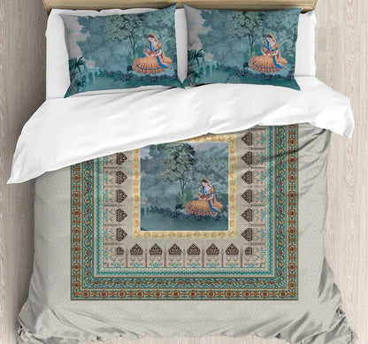 Royal Garden Digital Printed King size bedsheet with 2 pillow covers - 108 x 108 |Luxury collection