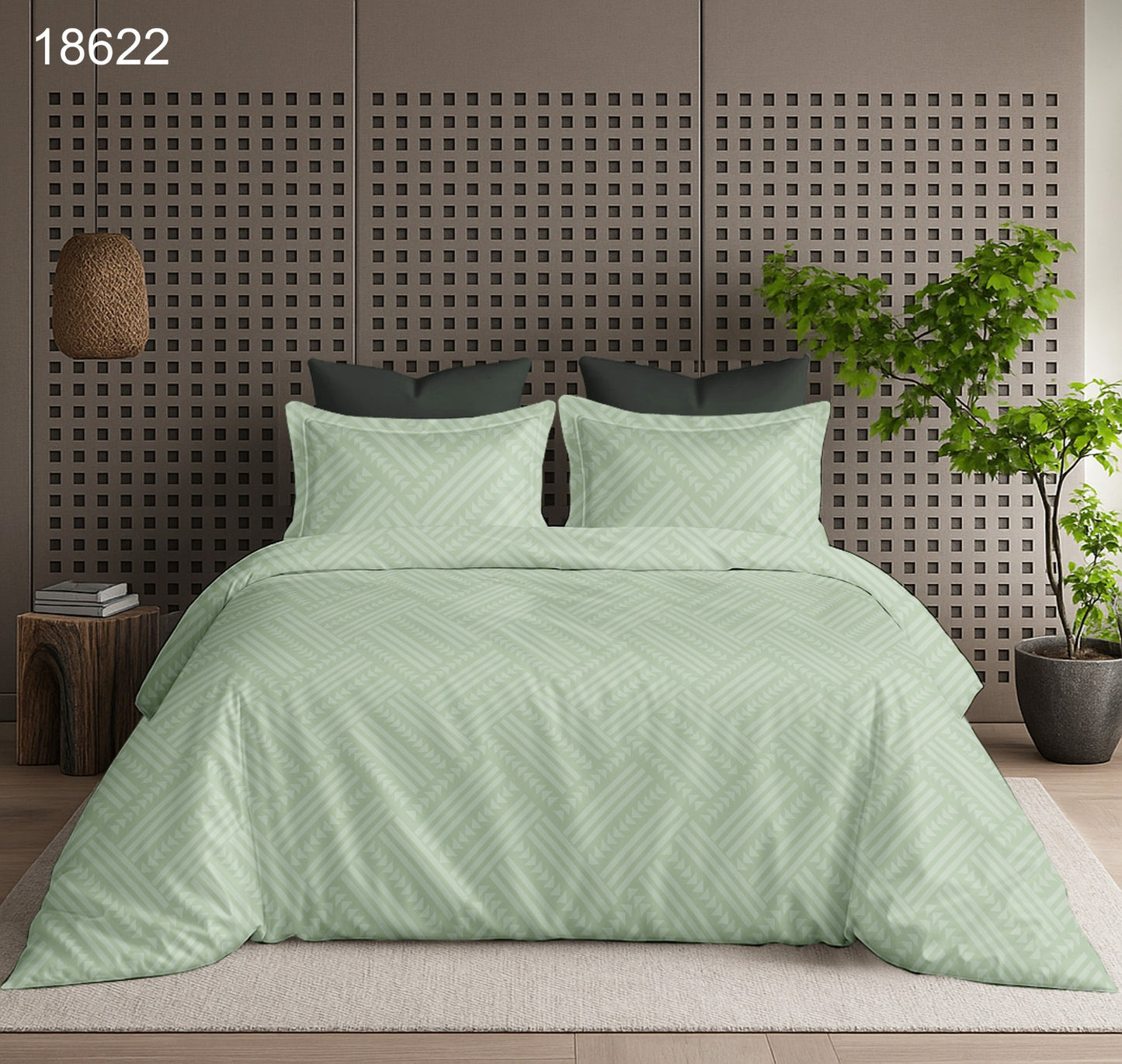 Modern Matrix 400 TC King size cotton bedsheet with 2 pillow covers - 108 x 108 | Luxury solid collection
