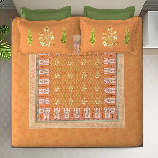Royal Bloom Digital King size bedsheet with 2 pillow covers - 108 x 108 |Luxury collection
