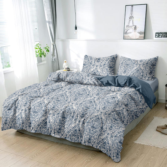 Blue explosion King size cotton bedsheet with 2 pillow covers - 108 x 108 | RR Collection