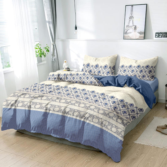 King size cotton bedsheet with 2 pillow covers - 108 x 108 | RR Collection