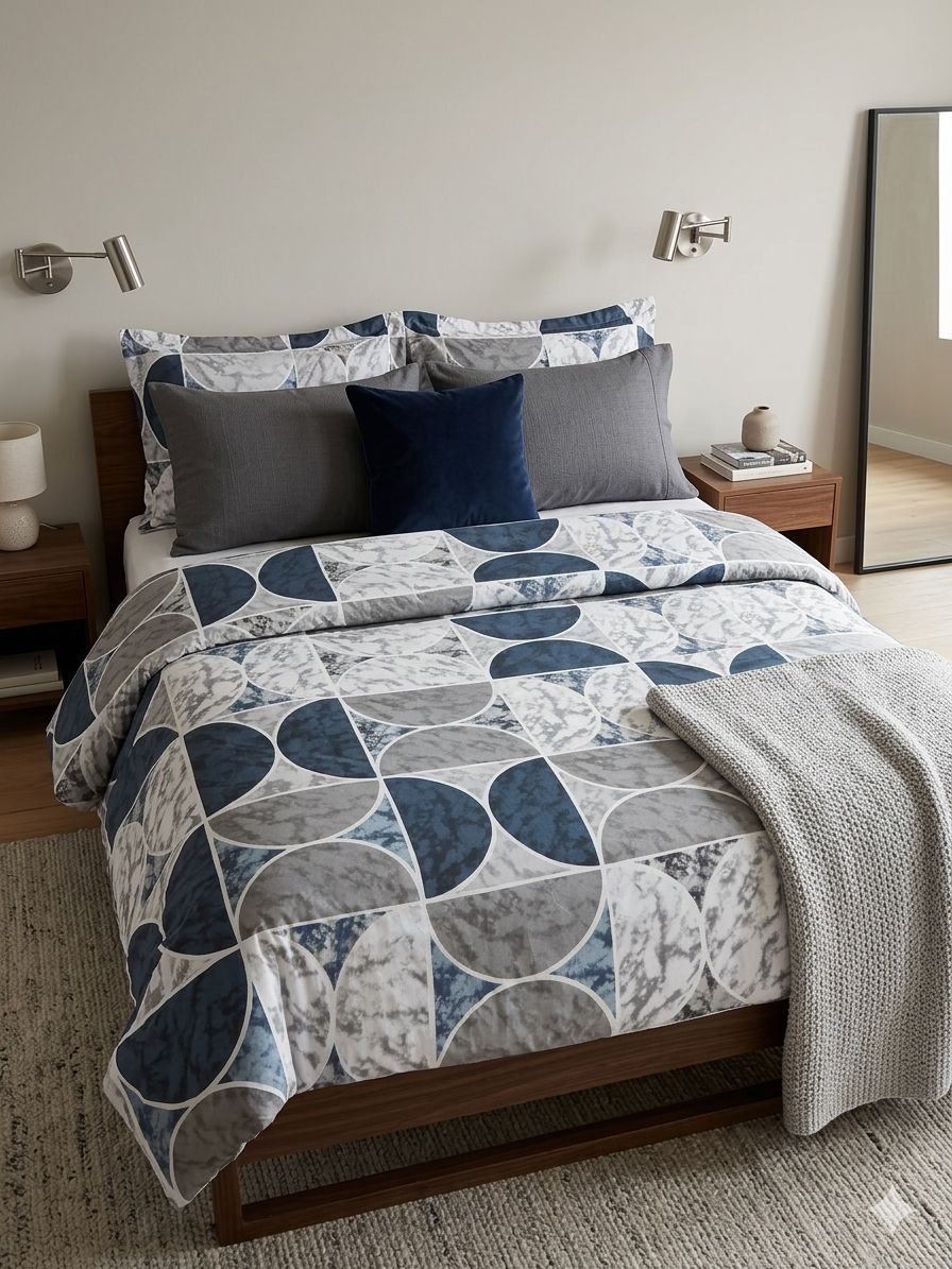 Double bed 100% cotton bedsheet with 2 pillow covers - 90 x 100 | SG. collection