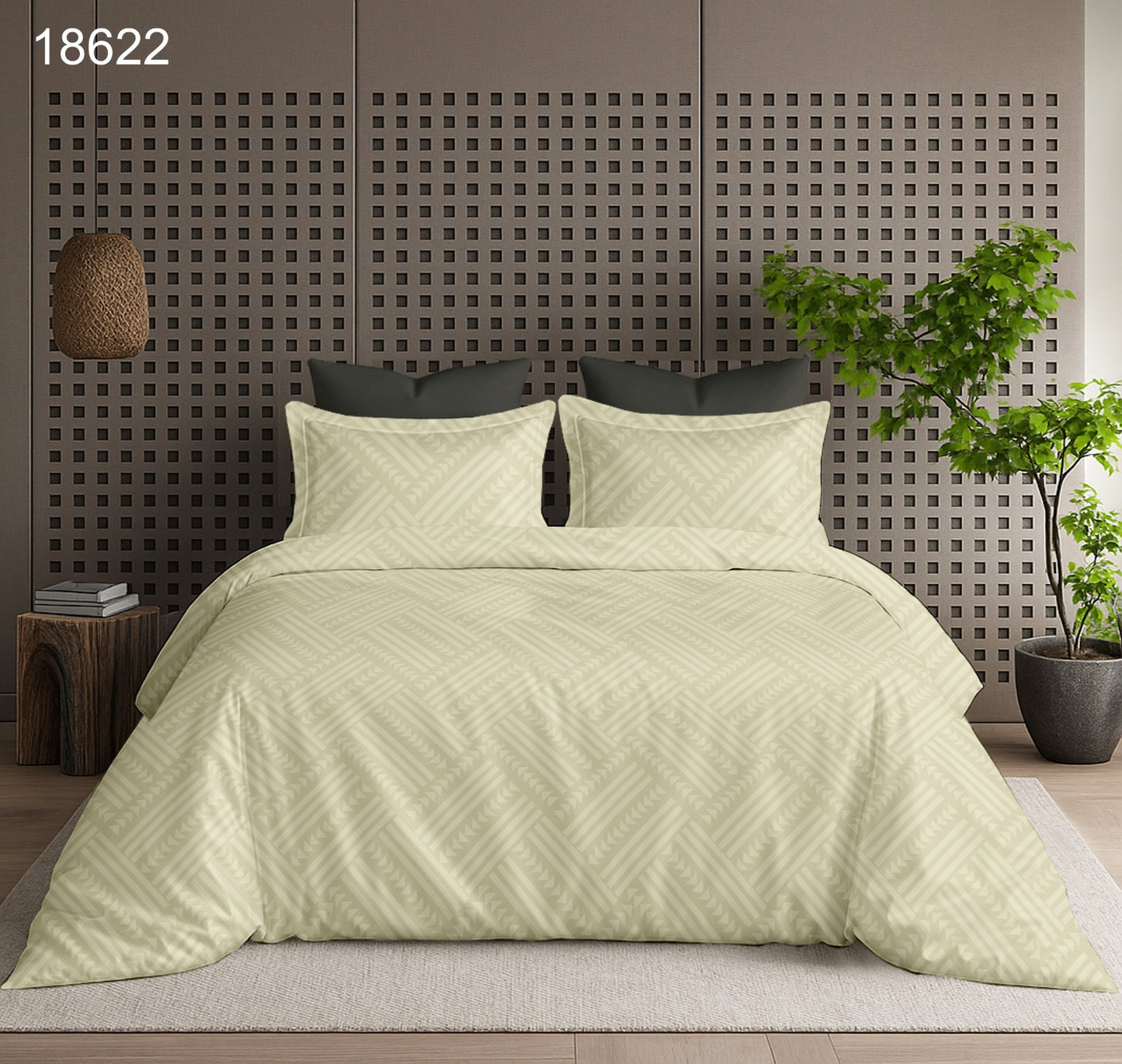 Modern Matrix 400 TC King size cotton bedsheet with 2 pillow covers - 108 x 108 | Luxury solid collection